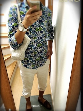 「Paul Smith（ポールスミス）のアイテム（その他シューズ）」を使った、こーじろーさん（メンズ・172cm）の夏コーディネート