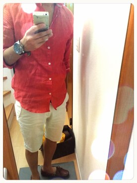 「Paul Smith（ポールスミス）のアイテム（その他シューズ）」を使った、こーじろーさん（メンズ・172cm）の夏コーディネート