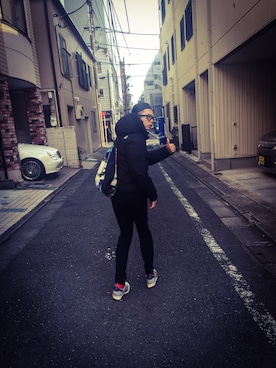 「PARADOX（パラドックス）のアイテム（バッグ）」を使った、yossyさん（メンズ・176cm）の冬コーディネート