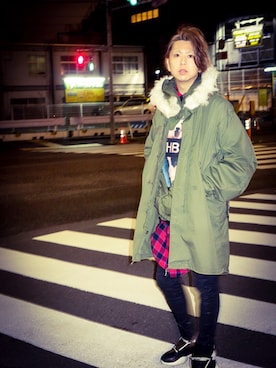 「hba」｜「アイテム（ジャケット/アウター）」を使った、yossyさん（メンズ・176cm）の春コーディネート