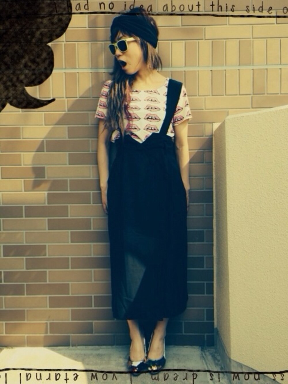 「ピンクリップ」｜「アイテム（Tシャツ/カットソー、ホワイト系）」を使った、mikanさん（レディース・155cm）の春コーディネートの1枚目の写真