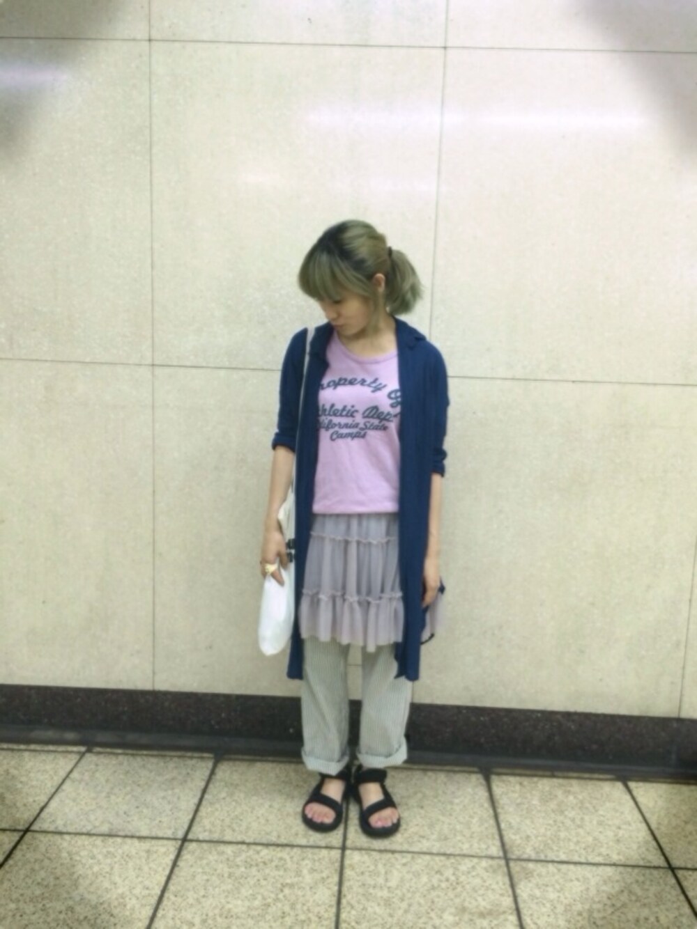 「チュールスカート」｜「TevaのHurricane XLT（サンダル、ブラック系）」を使った、mikanさん（レディース・155cm）の夏コーディネートの1枚目の写真