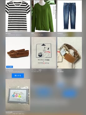 「ボーダーTシャツ」｜「アイテム（モカシン/デッキシューズ）」を使った、yu.maさん（レディース・156cm）の春コーディネート