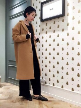 「アパートバイローリーズ」｜「アイテム（チェスターコート）」を使った、kiiさん（レディース・165cm）の秋コーディネート