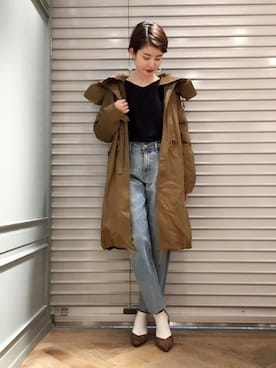 「A part by（アパートバイ）のアイテム（モッズコート）」を使った、kiiさん（レディース・165cm）の冬コーディネート