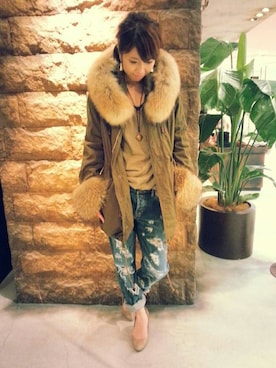 「goa（ゴア）のアイテム（モッズコート）」を使った、goa 丸栄店STAFFさん（レディース・165cm）の秋コーディネート