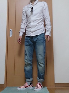 「アイテム（ベルト、ブルー系）」を使った、こうさん（メンズ・164cm）の秋コーディネート