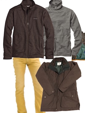 「Eddie Bauer（エディーバウアー）のアイテム（ニット/セーター）」を使った、BeBopCatさん（メンズ・164cm）の冬コーディネート