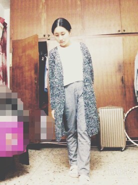「PAZZO」｜「アイテム（その他アウター）」を使った、楊嘉茵さん（レディース・156cm）の冬コーディネート