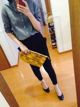 「PLAIN CLOTHING（プレーンクロージング）のアイテム（パンツ）」を使った、ぱこさん（レディース・166cm）の秋コーディネート