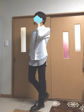 「WEGO（ウィゴー）のWEGO/ライクラツイルスキニーパンツ（その他パンツ）」を使った、ぽんひろ🐥🐥さん（メンズ・168cm）の夏コーディネート