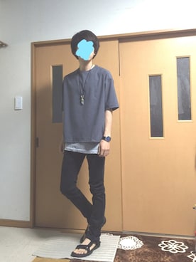 「WEGO（ウィゴー）のWEGO/ライクラツイルスキニーパンツ（その他パンツ）」を使った、ぽんひろ🐥🐥さん（メンズ・168cm）の夏コーディネート