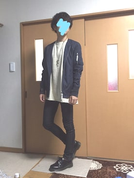 「アイテム（MA-1）」を使った、ぽんひろ🐥🐥さん（メンズ・166cm・20代）の秋コーディネート