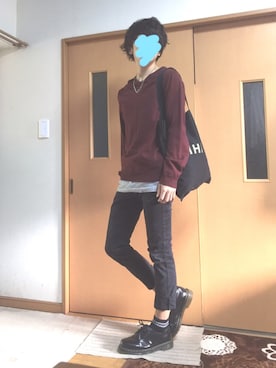 「WEGO（ウィゴー）のWEGO/ライクラツイルスキニーパンツ（その他パンツ）」を使った、ぽんひろ🐥🐥さん（メンズ・166cm）の秋コーディネート