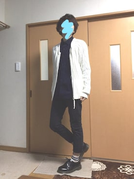 「WEGO（ウィゴー）のWEGO/ライクラツイルスキニーパンツ（その他パンツ）」を使った、ぽんひろ🐥🐥さん（メンズ・166cm）の秋コーディネート