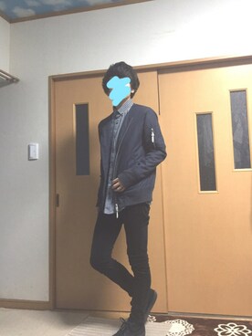 「アイテム（MA-1）」を使った、ぽんひろ🐥🐥さん（メンズ・166cm・20代）の秋コーディネート