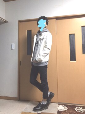 「プルオーバーパーカー」｜「アイテム（その他シューズ）」を使った、ぽんひろ🐥🐥さん（メンズ・166cm）の秋コーディネート