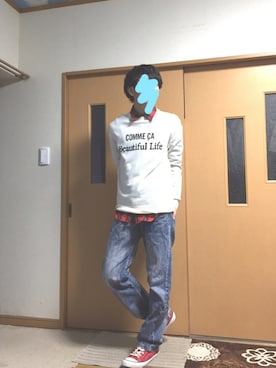 「GIORDANO」｜ぽんひろ🐥🐥さん（メンズ・166cm）の秋コーディネート