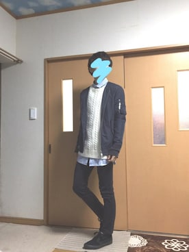 「アイテム（MA-1）」を使った、ぽんひろ🐥🐥さん（メンズ・166cm・20代）の秋コーディネート