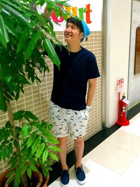 「U5000」｜しゅんちむさん（メンズ・173cm）の夏コーディネート
