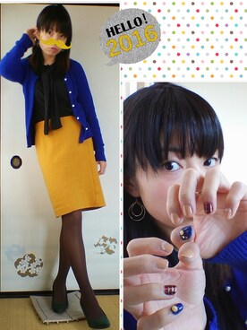 「ボウタイブラウス」｜やなぎさん（レディース・160cm）の冬コーディネート