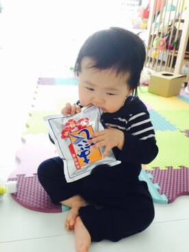 「フード」｜うりんこ。さん（キッズ・70cm）の冬コーディネート