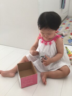 「フリンジ」｜「アイテム（チュニック）」を使った、うりんこ。さん（キッズ・80cm）の夏コーディネート