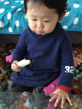 「フェリシモキッズ（フェリシモキッズ）のアイテム（ワンピース/ドレス）」を使った、うりんこ。さん（キッズ・90cm）の冬コーディネート