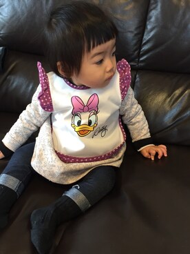 「ZARA KIDSのアイテム（チュニック）」を使った、miperoさん（キッズ・70cm）の冬コーディネート