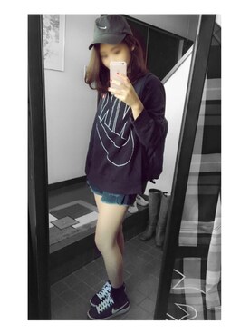 「NIKE（ナイキ）のNIKE/ナイキ グランドテラス 654495（スニーカー）」を使った、mayu.さん（レディース・162cm）の春コーディネート