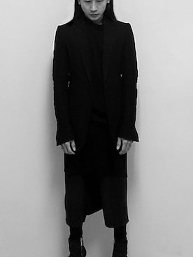 「RICK OWENS」｜「アイテム（フォーマルスーツ/小物）」を使った、Ravenさん（メンズ・161cm）の春コーディネート