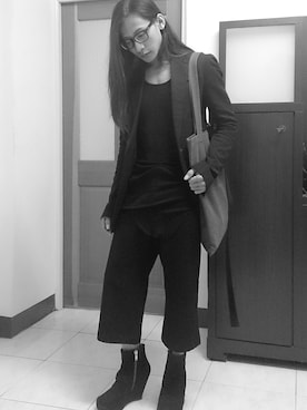 「RICK OWENS」｜「アイテム（フォーマルスーツ/小物）」を使った、Ravenさん（メンズ・161cm）の春コーディネート