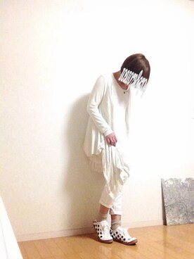 「オールホワイト」｜「アイテム（チュニック）」を使った、maimaさん（レディース・161cm）の春コーディネート