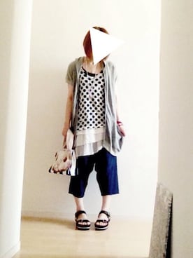 「アシンメトリー」｜「アイテム（チュニック）」を使った、maimaさん（レディース・161cm）の夏コーディネート