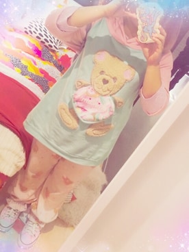 「milklim（milklim）のアイテム（Tシャツ/カットソー）」を使った、はるぴしゅさん（レディース・151cm）の秋コーディネート