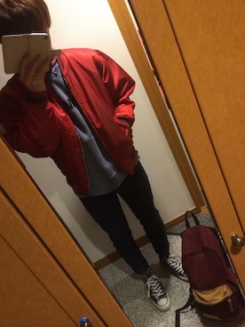 「CONVERSE（コンバース）のアイテム（ダウンジャケット/コート）」を使った、やっすーさん（メンズ・169cm）の冬コーディネート
