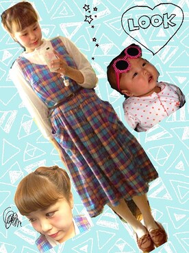 「SM2（エスエムツー）のブラウス（シャツ/ブラウス、ホワイト系）」を使った、ぽんかなさん（レディース・164cm）の夏コーディネート