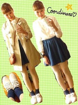 「SM2（エスエムツー）のブラウス（シャツ/ブラウス、ホワイト系）」を使った、ぽんかなさん（レディース・164cm）の夏コーディネート