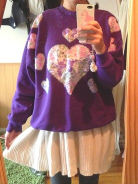 「spank!のused（スウェット、パープル系）」を使った、ぽんかなさん（レディース・164cm）の秋コーディネート