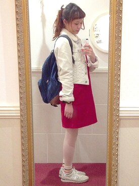 「SM2（エスエムツー）のレーススタンド襟ブラウス（シャツ/ブラウス、ホワイト系）」を使った、ぽんかなさん（レディース・164cm）の秋コーディネート