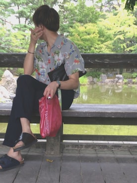 「JACOB JENSEN（ヤコブイェンセン）のアイテム」を使った、myucさん（メンズ・170cm）の夏コーディネート