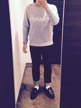 「メゾン キツネ(MAISON KITSUNE)」｜「アイテム（その他シューズ）」を使った、John.Mさん（メンズ・164cm）の秋コーディネート