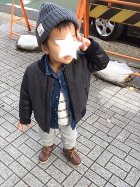 「お気に入りコーデ」｜「アイテム（その他）」を使った、R＆Kさん（キッズ・100cm）の冬コーディネート
