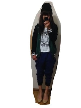 「海外」｜「アイテム（ニットキャップ/ビーニー）」を使った、由季さん（レディース・164cm）の春コーディネート