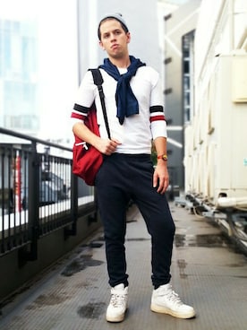 「TOPMAN（トップマン）のアイテム（ニットキャップ/ビーニー）」を使った、TOPMAN プロモーション クレイさん（メンズ・178cm）の秋コーディネート