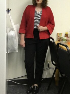 「stripes」｜「アイテム（スラックス）」を使った、mandarkさん（レディース・157cm）の秋コーディネート