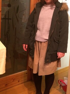 「E hyphen world gallery（イーハイフンワールドギャラリー）のアイテム（スカート、ブラウン系）」を使った、かりんさん（レディース・157cm）の夏コーディネート