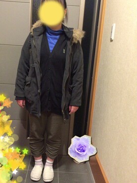 「UNIQLO（ユニクロ）のアイテム（トップス、ブルー系）」を使った、かりんさん（レディース・157cm）の秋コーディネート