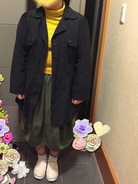 「UNIQLO（ユニクロ）のアイテム（トップス、イエロー系）」を使った、かりんさん（レディース・157cm）の秋コーディネート