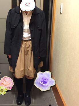 「E hyphen world gallery（イーハイフンワールドギャラリー）のアイテム（スカート、その他）」を使った、かりんさん（レディース・157cm）の秋コーディネート